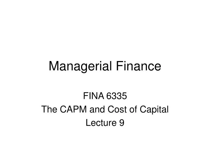 managerial finance n.