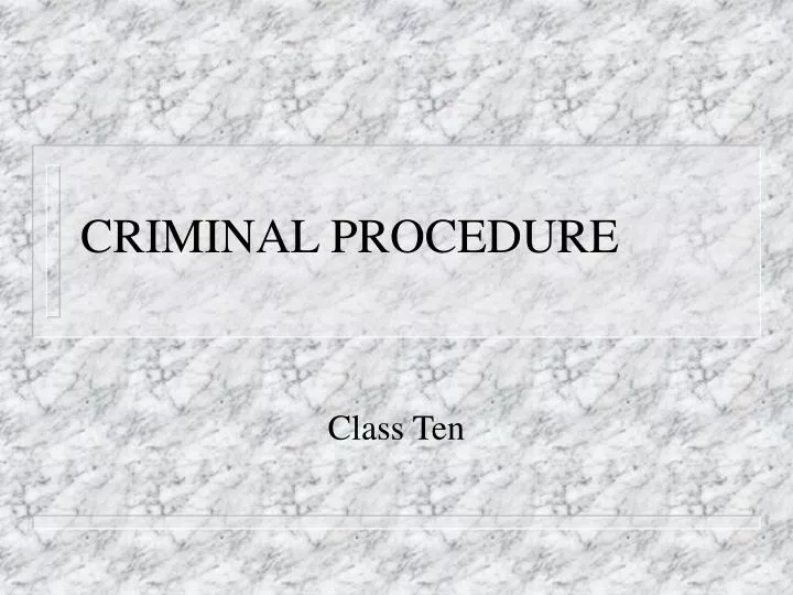 criminal procedure n.