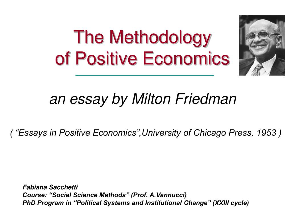 The Yellow Wallpaper Essay Topics The Methodology Of Positive Economics An Essay By Milton Friedman L Research Essay Topics For High School Students also Gender Equality Essay Paper Ppt The Methodology Of Positive Economics An Essay By Milton Essay On Health