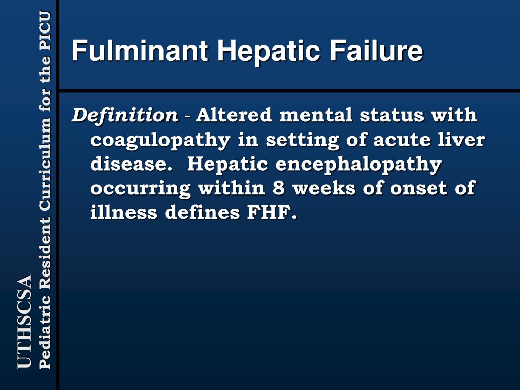 PPT Fulminant Hepatic Failure & Liver Transplantation PowerPoint