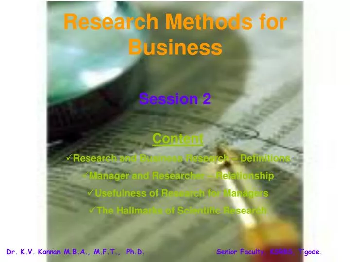 research methods for business n.