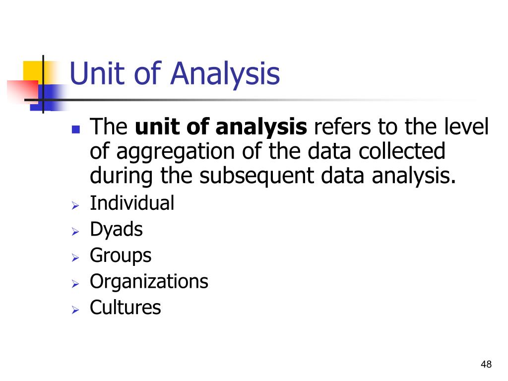 research design analysis unit