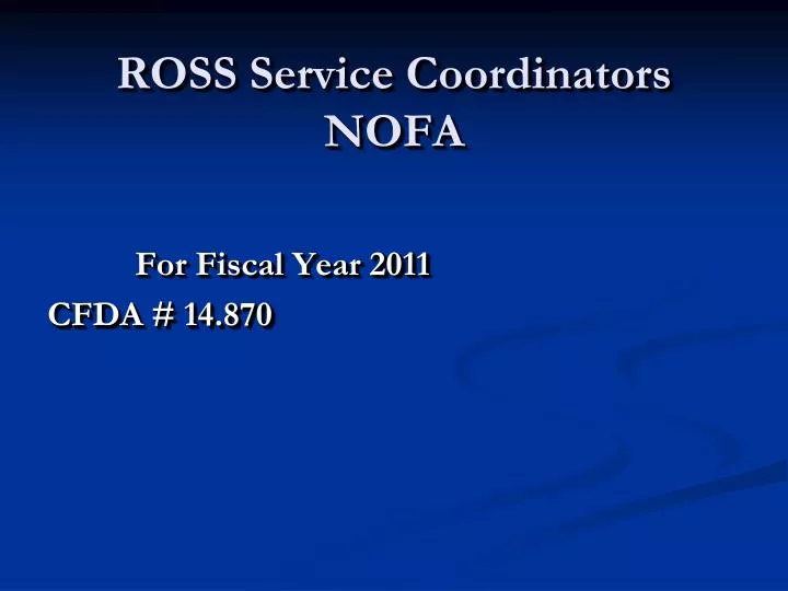 ross service coordinators nofa n.