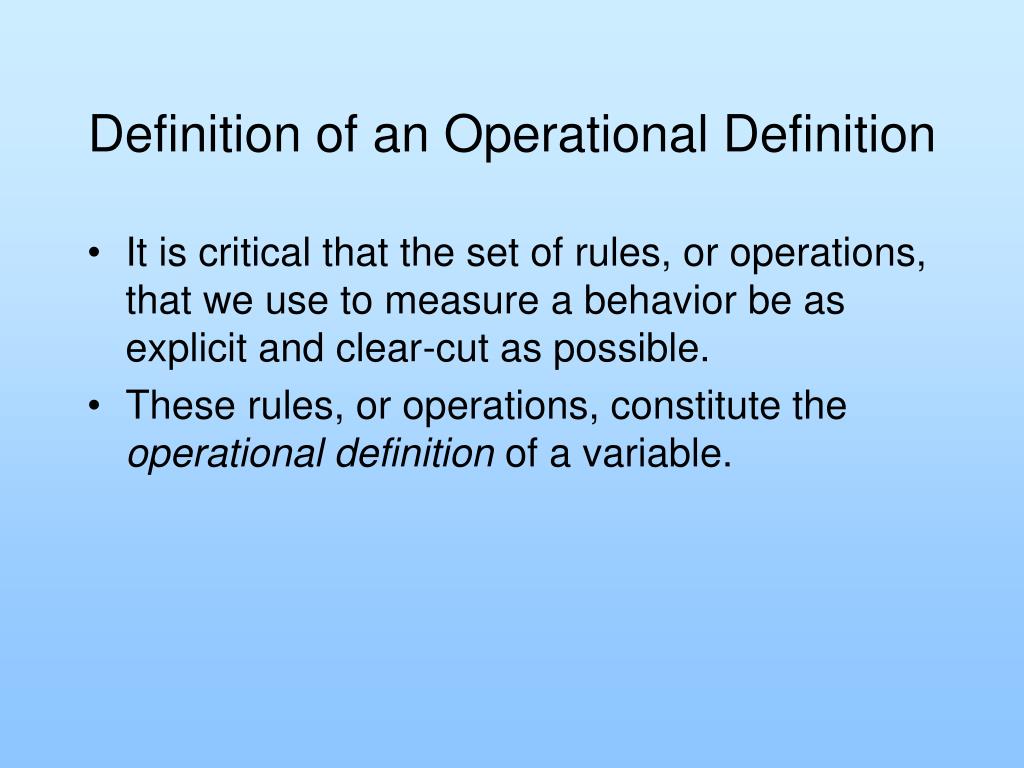 PPT - Operational Definitions PowerPoint Presentation, free download ...