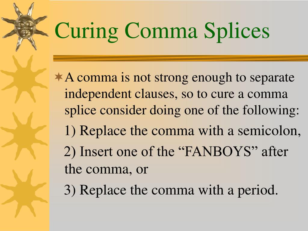 comma splice examples