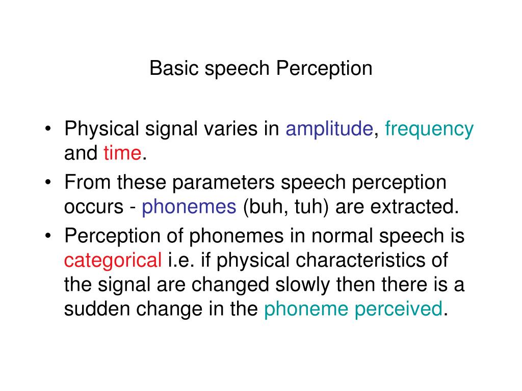 speech perception essay
