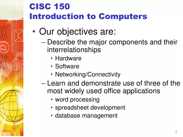 cisc 150 introduction to computers n.