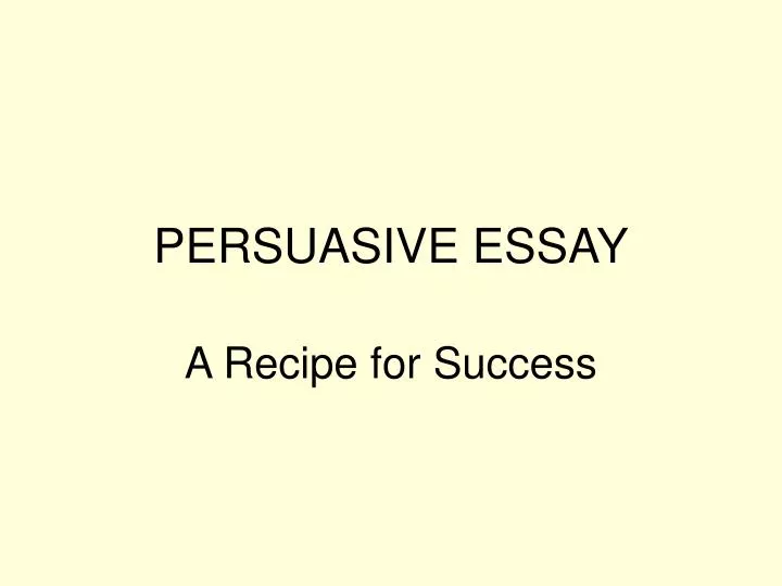 recipe for success essay