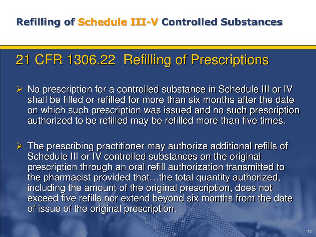 PPT DEA Regulations Controlled Substances Listed in Schedule II
