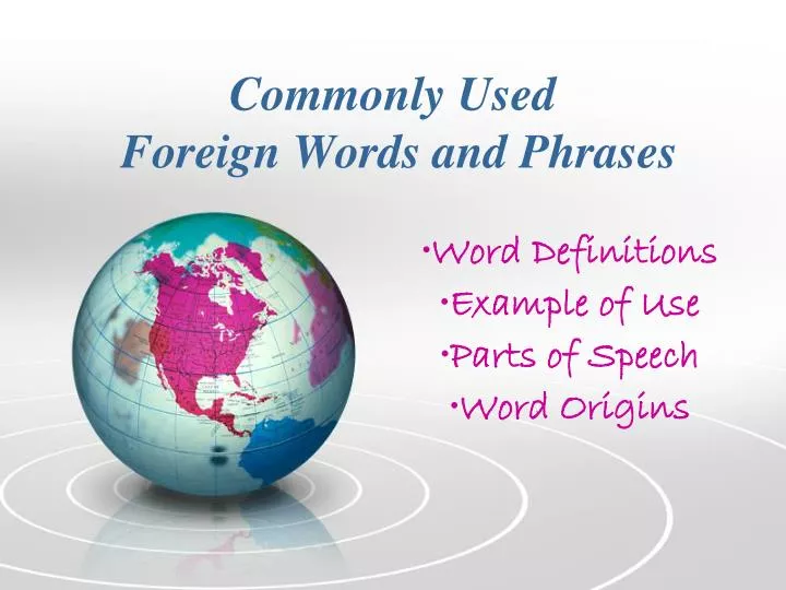 commonly used foreign words and phrases n.