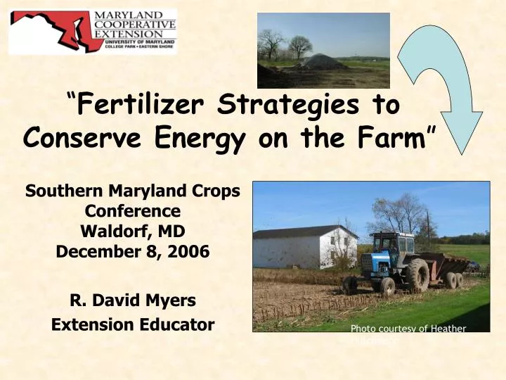 fertilizer strategies to conserve energy on the farm n.