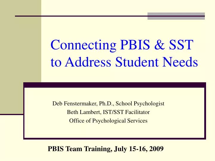 connecting pbis sst to address student needs n.