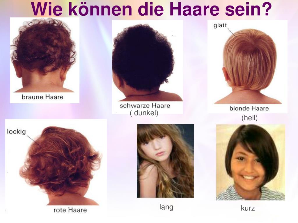 Какие могут быть волосы. Описание волос на немецком. Какие могут быть волосы на немецком. Описание волос на английском. Описание внешности человека на немецком языке.