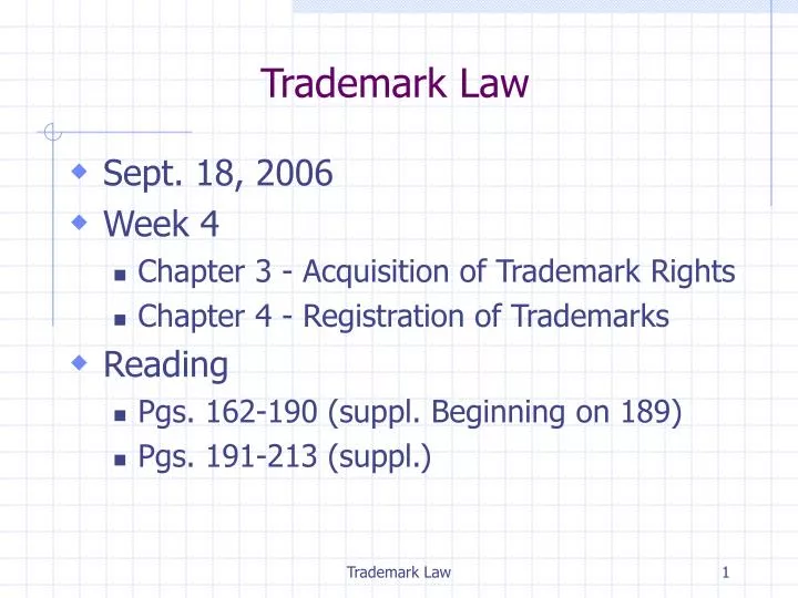 trademark law n.