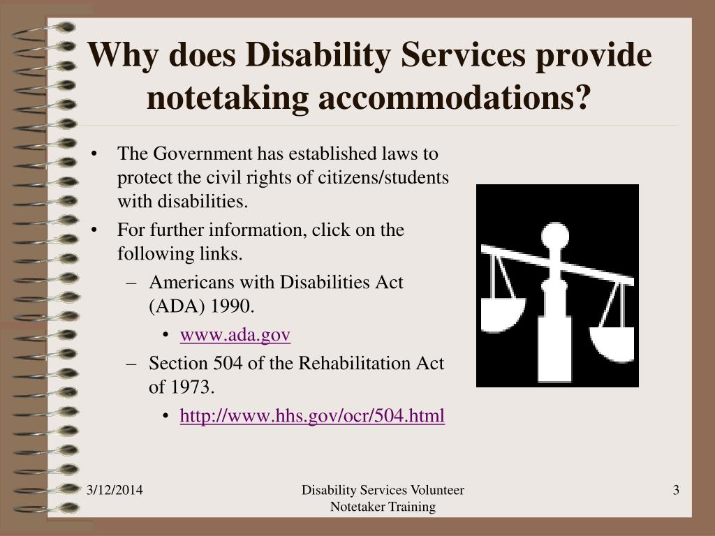 Note-taking Accommodations, Disability Services