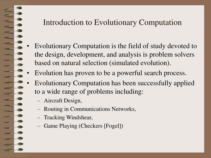 introduction to evolutionary computation n.