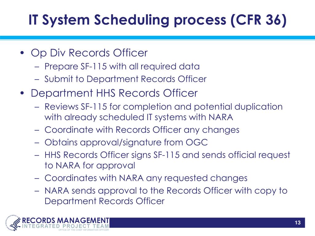 PPT HHS Records Management Integrated Project Team Meeting PowerPoint