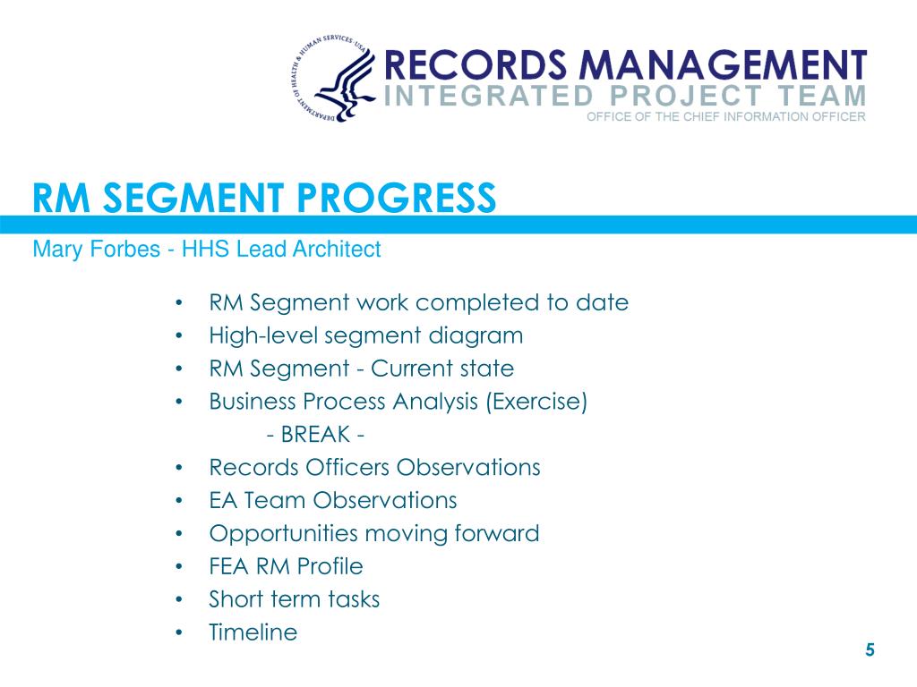 PPT HHS Records Management Integrated Project Team Meeting PowerPoint