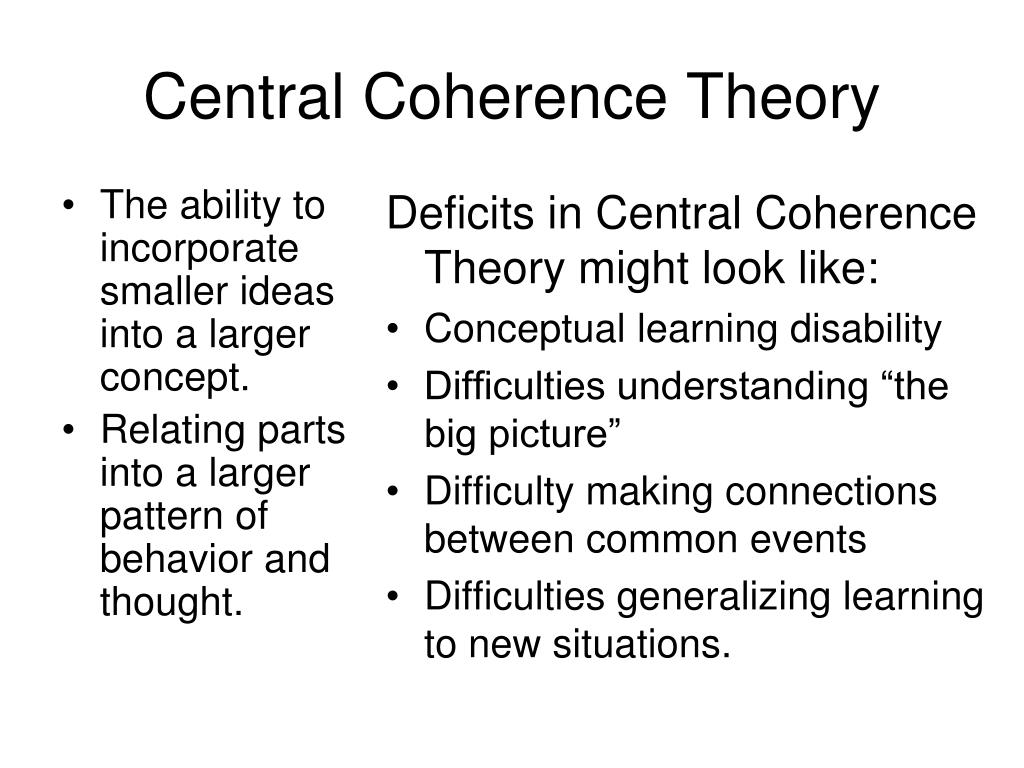 central coherence test central coherence test