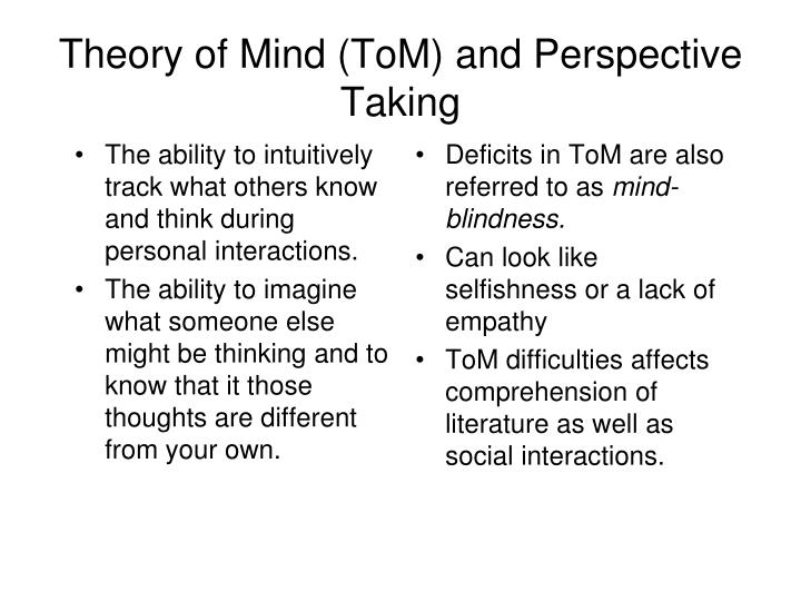 what is theory of mind Psychology definition for theory of mind (tom) in normal everyday language, edited by psychologists, professors and leading students help us get better. what is theory of mind Psychology definition for theory of mind (tom) in normal everyday language, edited by psychologists, professors and leading students help us get better.