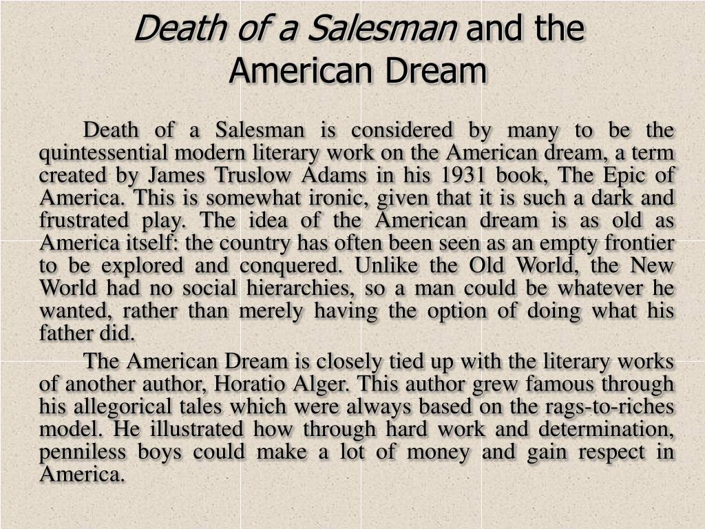 death of a salesman and the american dream