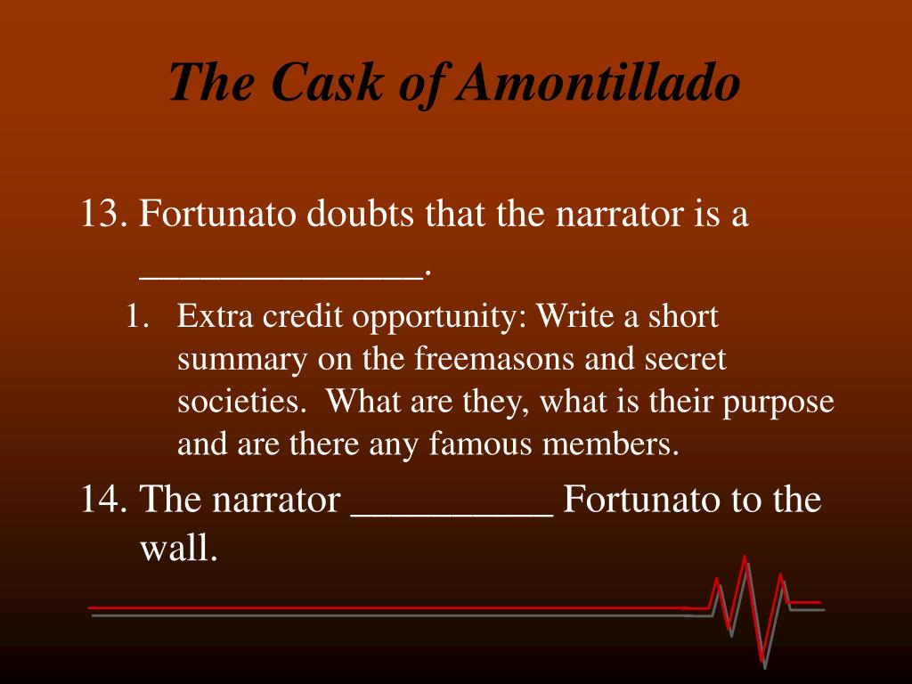 narative analysis of a cask of amontialldo narative analysis of a cask of amontialldo