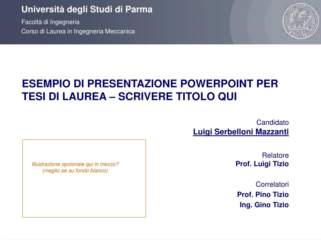PPT ESEMPIO DI PRESENTAZIONE POWERPOINT PER TESI DI LAUREA SCRIVERE 