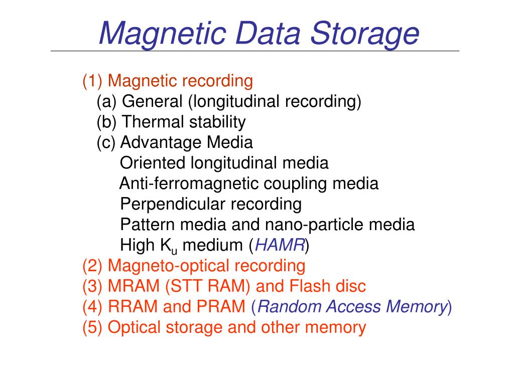 magnetic data storage.