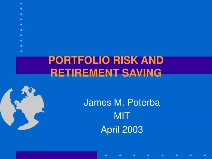 portfolio risk and retirement saving n.