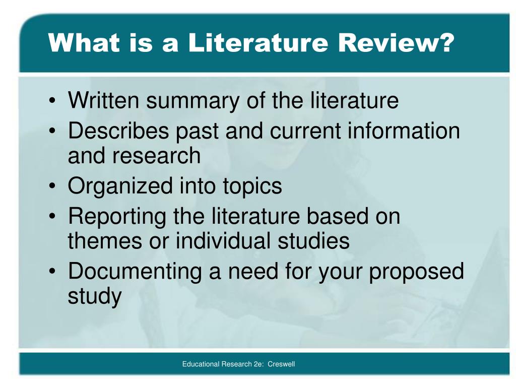 what is literature review according to creswell
