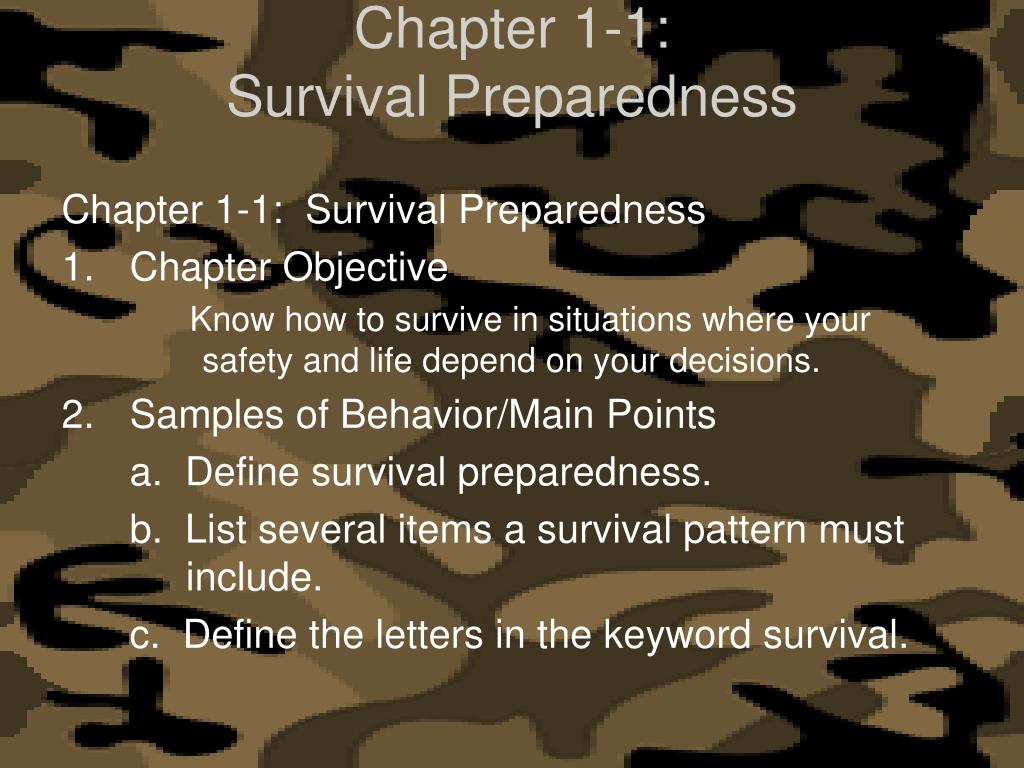 Introduction To Survival Chapter 1 PPT - Survival for Cadets PowerPoint Presentation, free download - ID