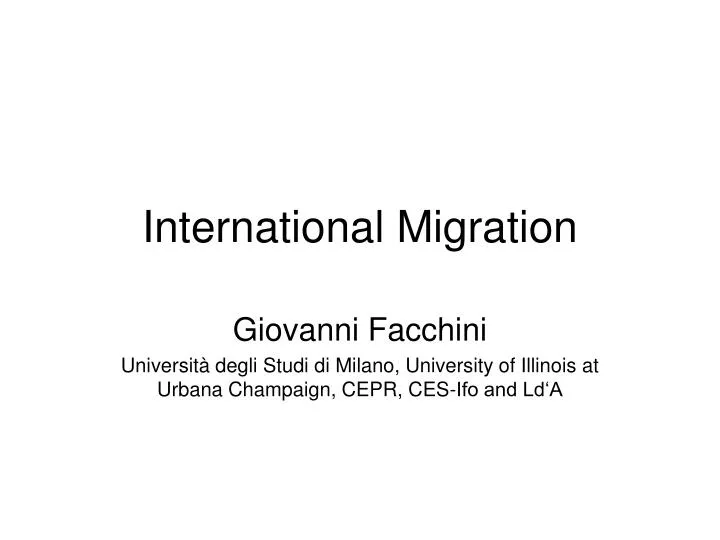 international migration n.