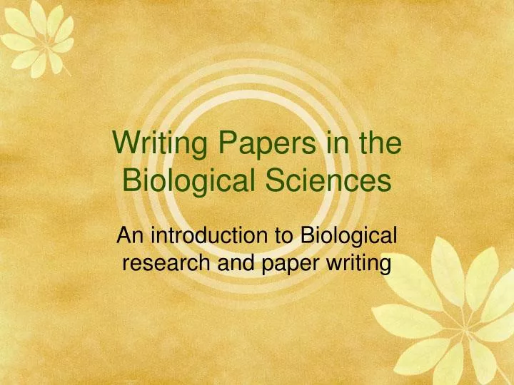 writing papers in the biological sciences n.