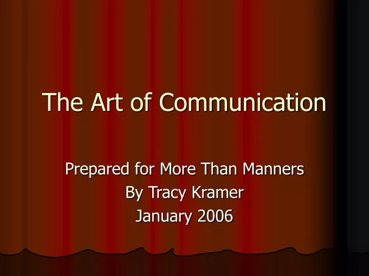 the art of communication n.