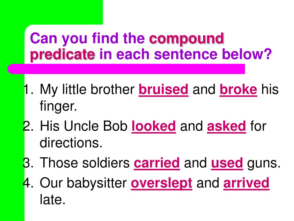 Simple Sentence Compound Predicate