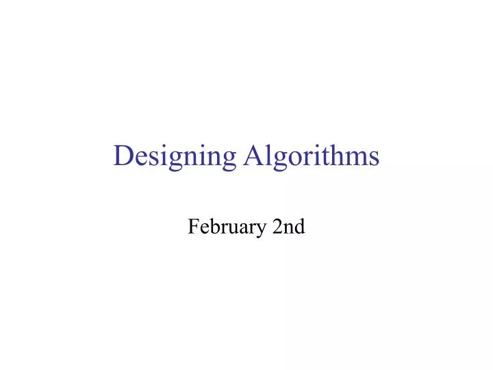designing algorithms n.