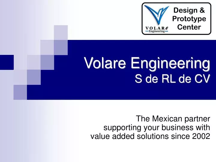 PPT Volare Engineering S de RL de CV PowerPoint Presentation, free