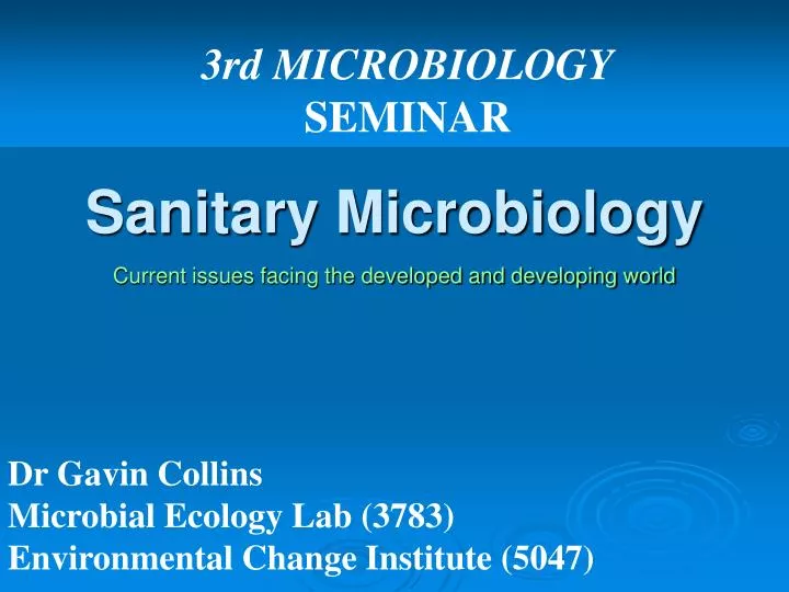 sanitary microbiology n.