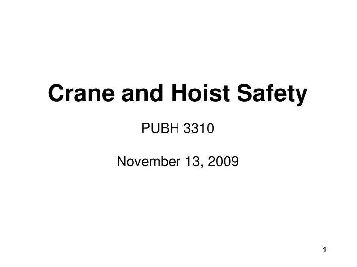 crane and hoist safety n.