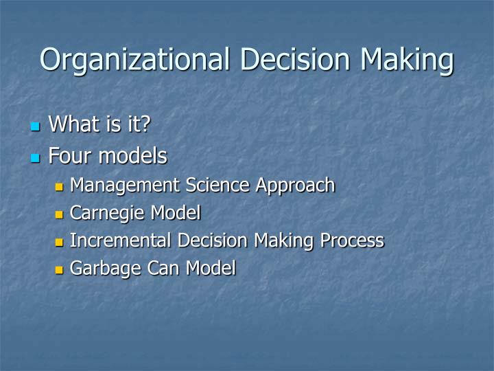 describe the garbage can model of decision making