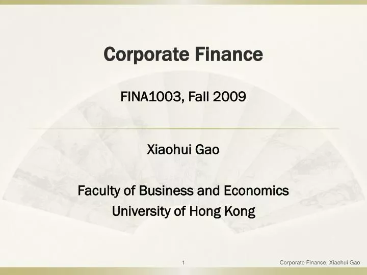 corporate finance n.