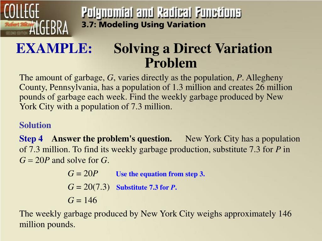 example of direct variation problem solving