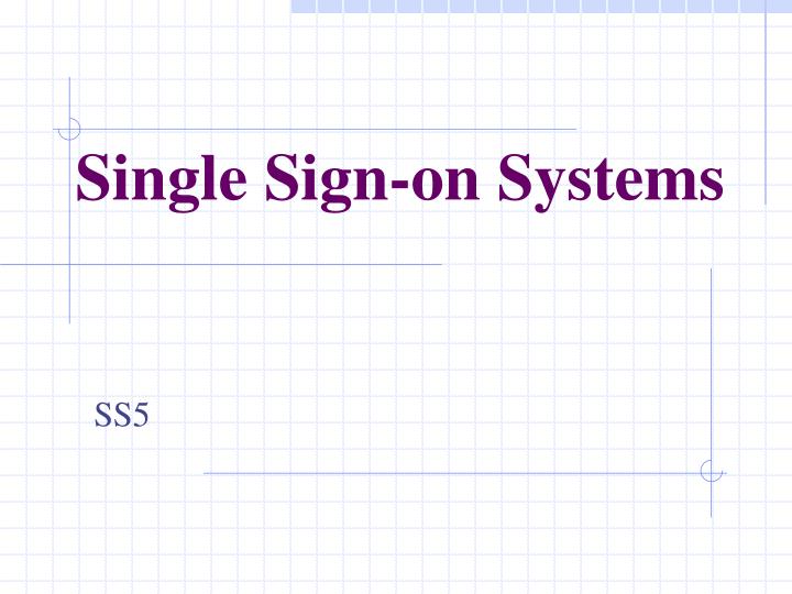 single sign on systems n.