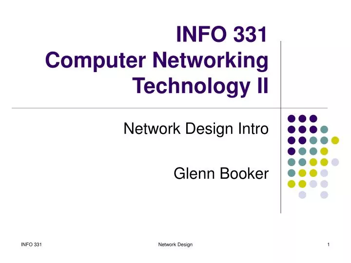 info 331 computer networking technology ii n.