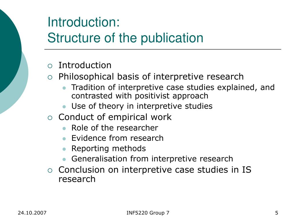 interpretive case studies in is research nature and method