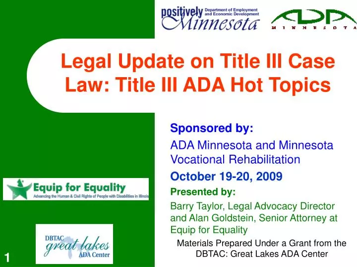 legal update on title iii case law title iii ada hot topics n.