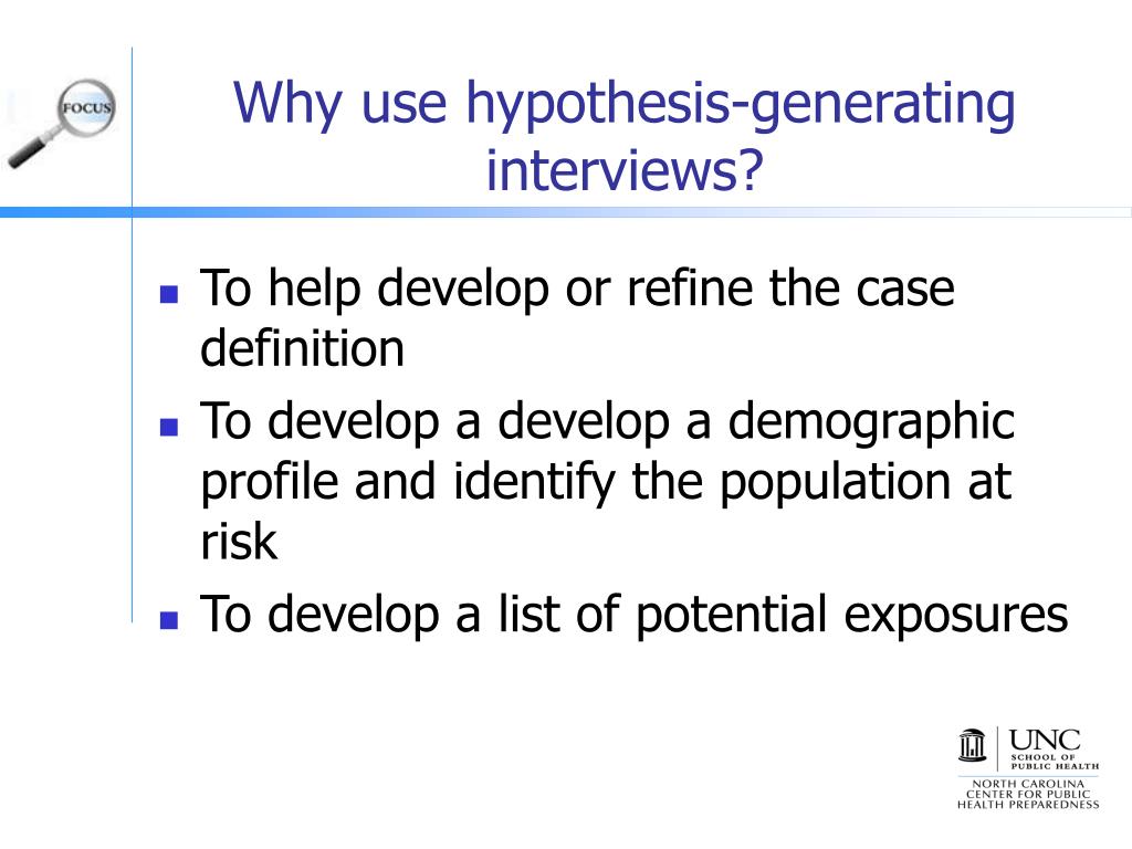 hypothesis generating questionnaire