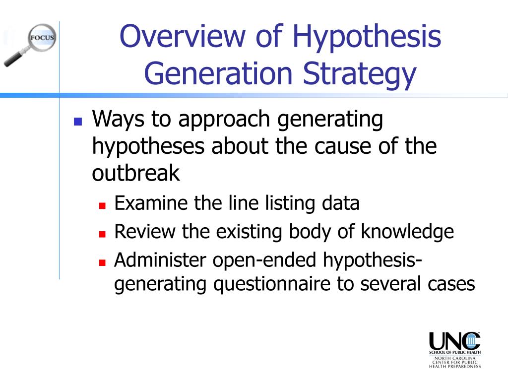 hypothesis generation epidemiology