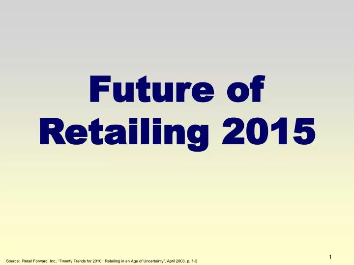 future of retailing 2015 n.