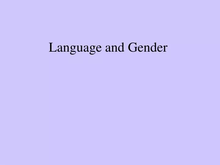 language and gender n.